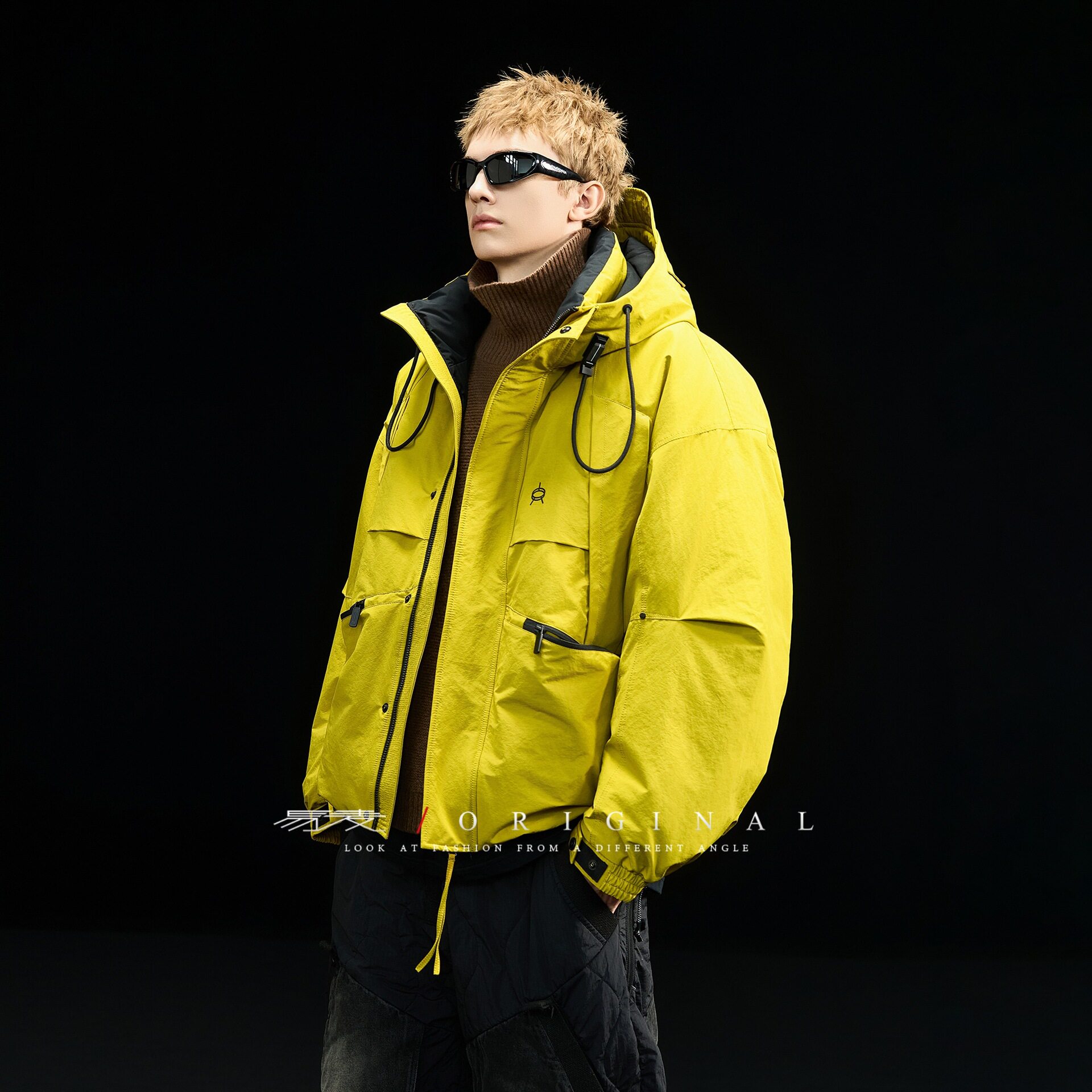易麦冬季羽绒服男2025新款加绒加厚冬装美式潮牌工装机能外套立领