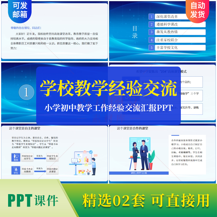 小学初中教学工作经验交流汇报成品P...