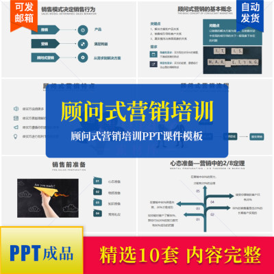 顾问式营销培训PPT课件模板流程客户约访分析spin提问技巧素材PPT