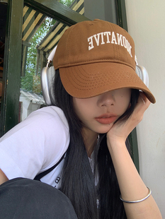 54-64大头围显脸小韩系百搭字母刺绣鸭舌帽男方圆脸加大版棒球帽