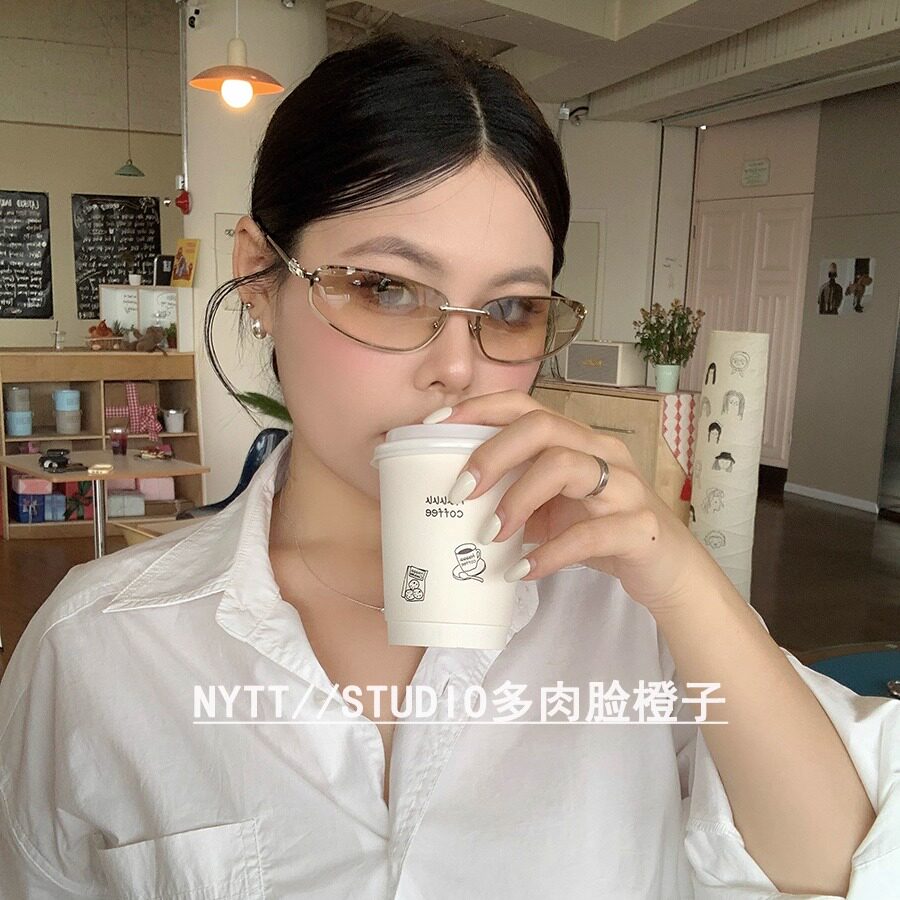 【橙子家】复古金属老钱风时尚欧美亚裔眼镜潮牌高级感显脸小墨镜