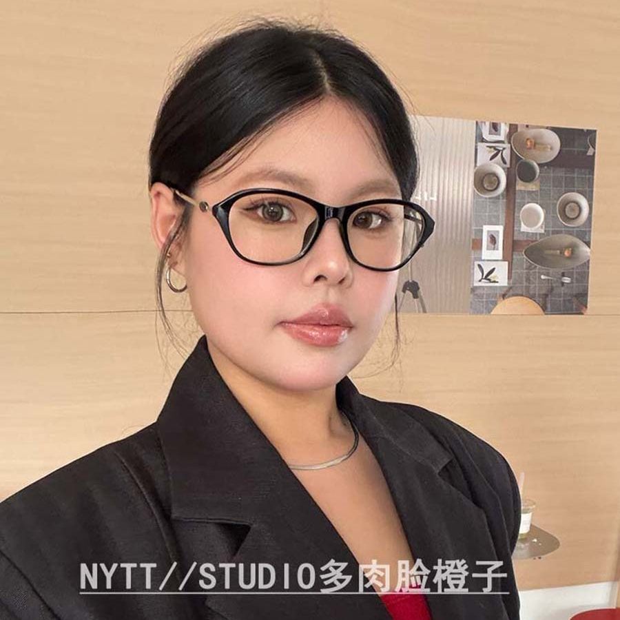 【橙子家】复古韩系椭圆方圆脸防蓝光眼镜女显脸小平光镜近视眼镜,ZIPPO/瑞士军刀/眼镜,防蓝光镜,淘宝优惠券,粉丝福利购,淘宝优惠卷