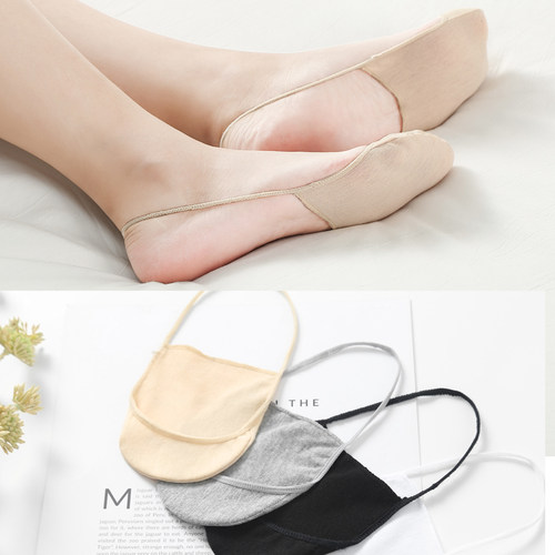 5双棉吊带袜无跟半截包头前脚掌