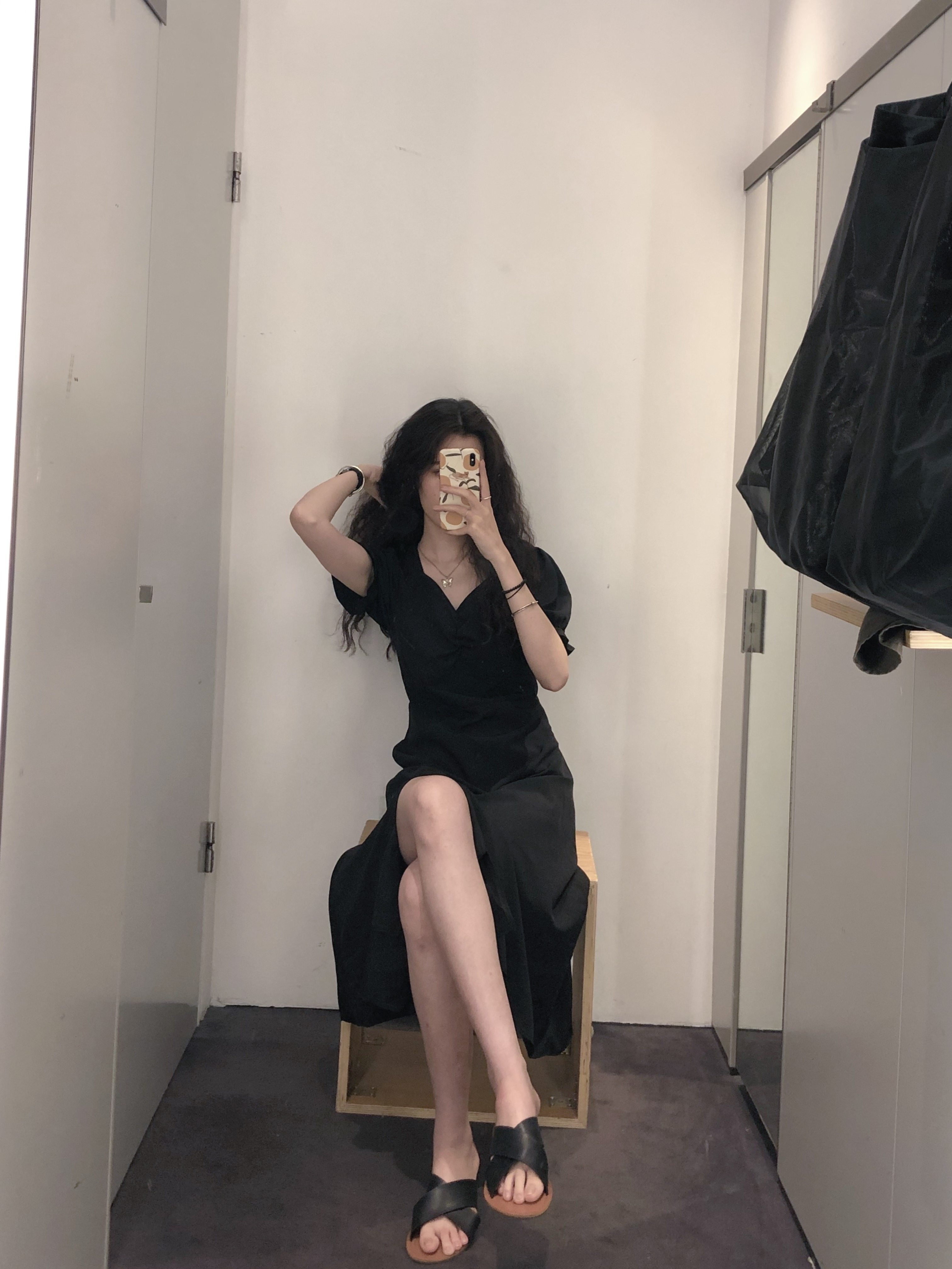 wasei水冰冰】夏天超好看大长腿气质连衣裙女神范赫本约会小裙子