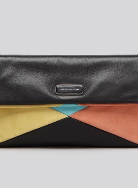 MMJ HVAC Multicolor Flap Clutch撞色牛皮手拿包现货红色680