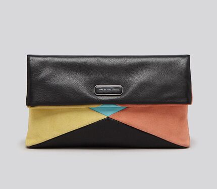 MMJ HVAC Multicolor Flap Clutch撞色牛皮手拿包现货红色680