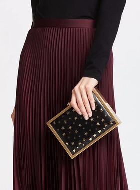 来自纽约奇特有趣的A&O金属框架黑色牛皮五星填色方盒包链条包