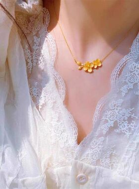 气质项链古法小众链颈链简约花