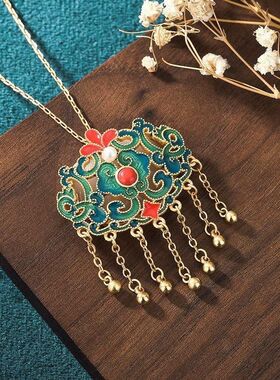 中式2022珐琅和田玉仿国潮复古