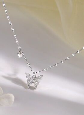 轻女版本奢颈蝴蝶掉色钛高级感