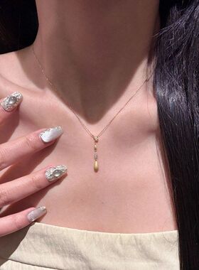 项链气质金色链潮设计感锁骨中古