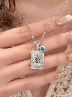 女轻奢项链钻锁骨气质小红书牌