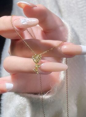 甜美气质不锈钢新款时尚花朵轻奢