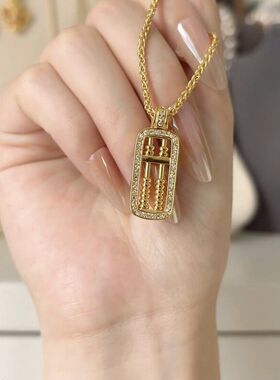 链小众项链新款年吊坠锁骨算盘