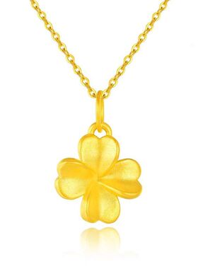 掉色时尚挂四叶不钢花轻奢钛古法