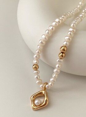 复古风时尚AB不法式不规则对称