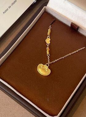 锁骨项链越南沙金如意锁锁直播