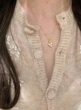 珍珠项链锁骨风复古链轻奢法式