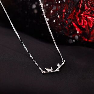 设计感女轻节节高送竹节锆石闺蜜项链升竹子锁骨奢小众饰品镶嵌链