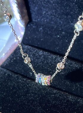 网红毛衣链五彩钻新款锁骨个性