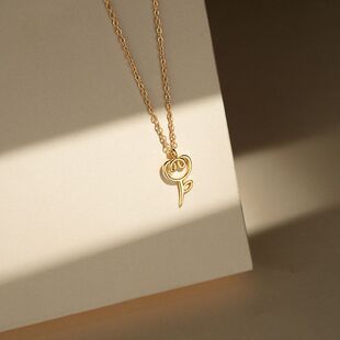 甜美百搭不锈钢小新款郁金香饰品项链花朵女锁骨清新简约韩风链