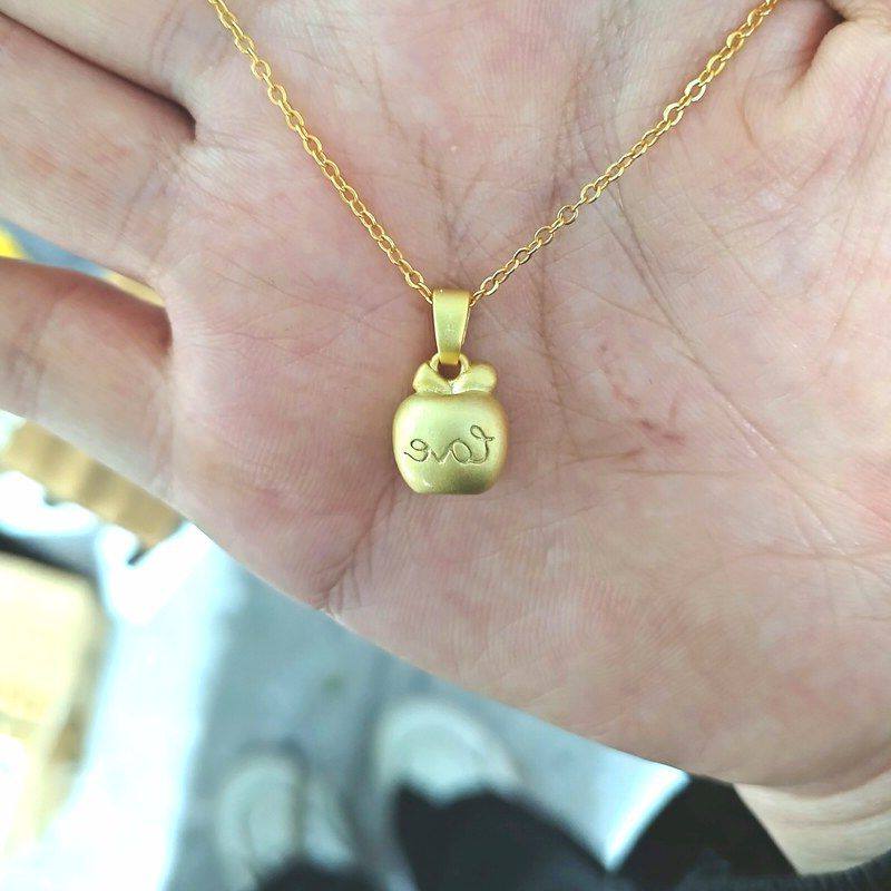 年钢新款圣诞节不用吊坠2023锁形礼物【】钛苹果摘项链洗澡 Love