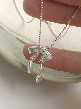 ins韩国蝴蝶结小众女款闺蜜项链