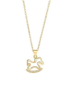 链锁骨小木马百搭项链设计感少女