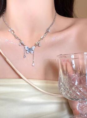钢钛女高级感锁骨链冰晶版本夏季