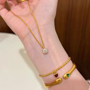 女锁骨!项链mini金色精致敲隐形气质简约高级感链小众