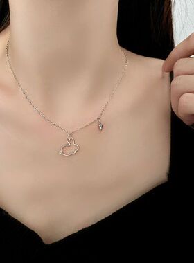 项链十二生肖百搭萌可链小众美兔镂空小兔子设计新品吊坠爱超锁骨