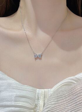 代发设计感奢小众项链链蝴蝶结