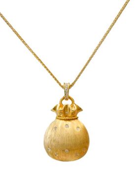 福袋拉丝吊坠女饰品轻奢锁骨镶