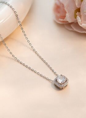 同款经典方糖项链锆石链女超锁骨