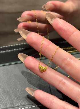 锆石爱心碎碎冰中古超闪锁骨掉色