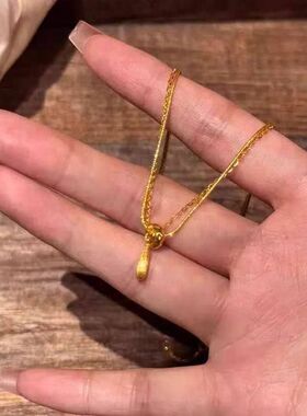 跑链环秋冬锁骨项链复古气质水滴