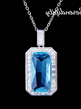 吊坠海蓝宝托帕仿珠宝工艺大气