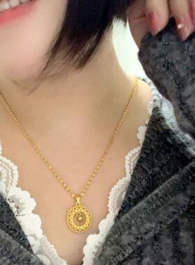 吊坠设计花丝网格灵动转运珠气质女轻奢平安链小众镂空项链锁骨扣