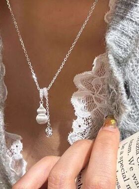 葫芦小众新中式小红书ins锁骨拉丝高级感轻奢铜钱爆款链项链设计