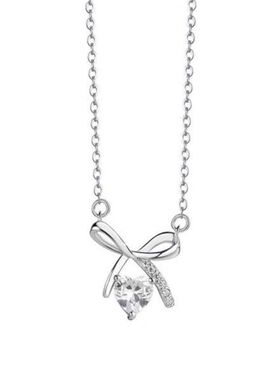 高级感蝶梦镶蝴蝶结项链链锆石