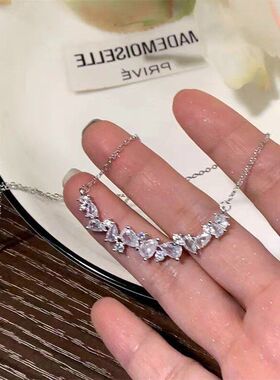 女链锆石项链网红闪钻饰品批发