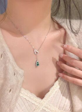 抖音项链钻小众葫芦新款女链带