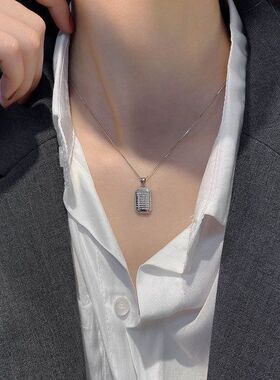 英文字母双面锁骨ins项链小众牌