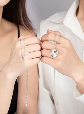 情侣项链男女链清新小圆牌礼物