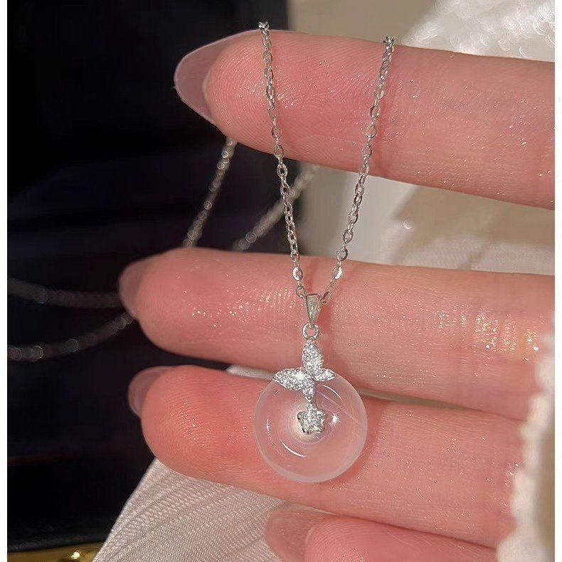 友项链女纯银999配饰锁骨链首饰珍珠高级感轻奢小众项坠装饰毛衣