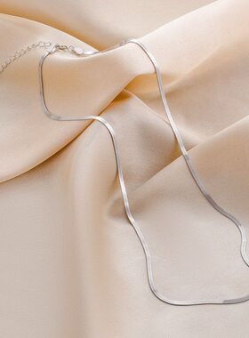 扁蛇镀银ins时尚链骨链高级感轻