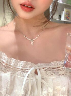 银子珍珠项链小众女轻奢颈链链