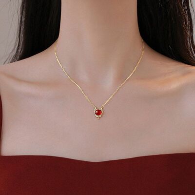 本命年龙年喜庆项链红色新年锁骨