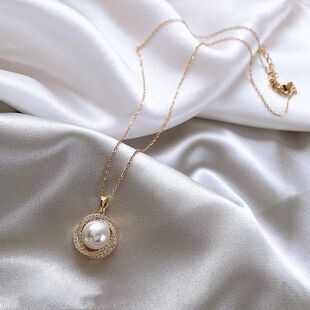 2023女项链链感吊坠项链轻奢小众小众年锁骨时尚珍珠新款ins