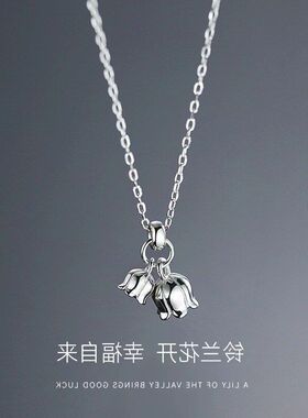 高级感铃兰锁骨吊坠简约花饰品奢小众设计项链钛掉色链钢不女轻